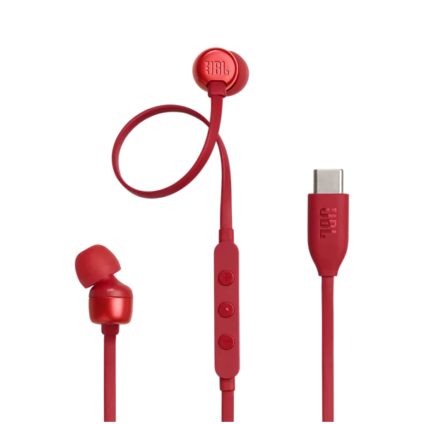 JBL TUNE 310C USB-C Wired Earphones red